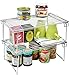 2 Pack - DecoBros Stackable Kitchen Cabinet Organizer, Chrome primary
