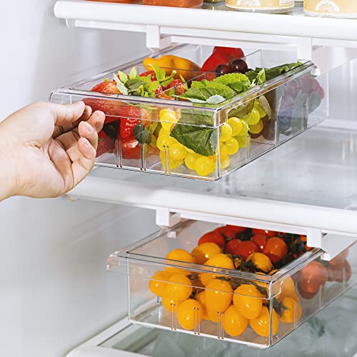 Sorbus Pull Out Fridge Drawer Attachable Deli Drawer Adjustable Refrigerator Storage Bin