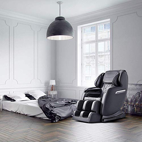 Massage Chair, WOVTE Luxurious Electric Full Body S-track Zero Gravity FDA Approved Shiatsu Massaging Chair Recliner with Heating Back, Foot Roller and Air Massage System for Home Office Use, Black