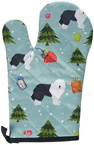 Caroline's Treasures BB4969OVMT Christmas Old English Sheepdog Oven Mitt, 12" by 8.5", Multicolor