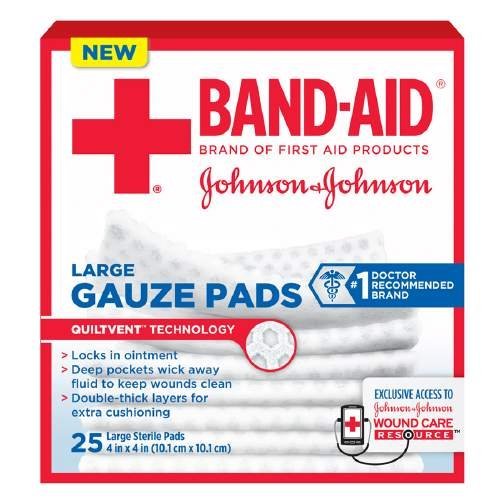 Johnson & johnson band-aid first aid gauze pads, 4 inch x 4 i…