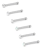Lcolyoli 20G Stainless Steel Nose Studs Bone Rings