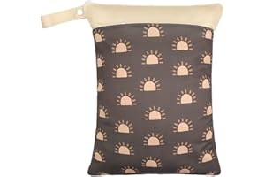 Smarbore Wet Dry Bags for Baby Cloth Diapers & Breast Pump Parts, Waterproof Reusable Wet Bag with Two Zippered Pockets & Handle, Beach Pool Gym Bag Stroller Yoga Toiletries Daycare Organizer