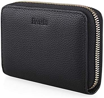Genuine Leather Wallet Zipper Clutch, RFID Blocking Purse Hand Made Multifunctional Leather Wristlet Wallet Durable high Quality Roomy Wallet for Men and Women