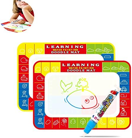 SinHan Magic water canvas Large Doodle Mat Water Painting Drawing Writing Board Toy + 2 Magic Pens for Baby Kids Gift,Children's water canvas