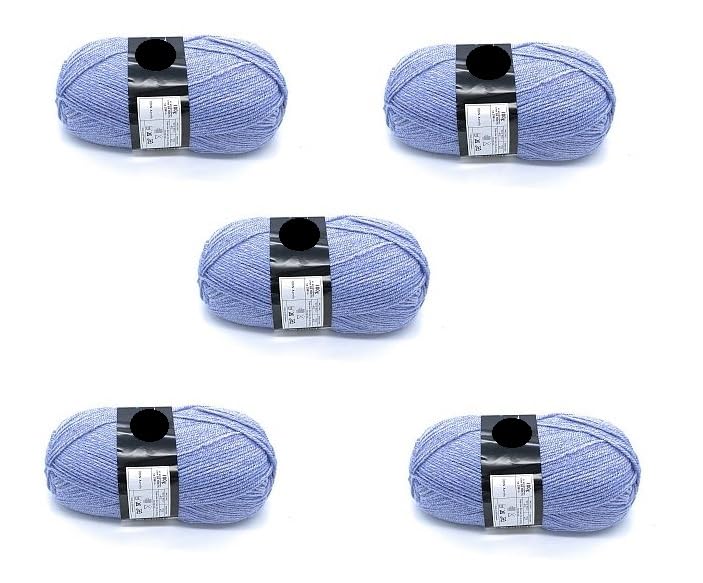 Lexicon Select Pack of 5 x 100g Balls Blue Double Knitting Wool - Bluebell