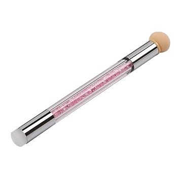 gaddrt Doppel-End Nail Art Malerei Gradienten Schattierung Schwamm Stift Pinsel Strass Griff (Pink)