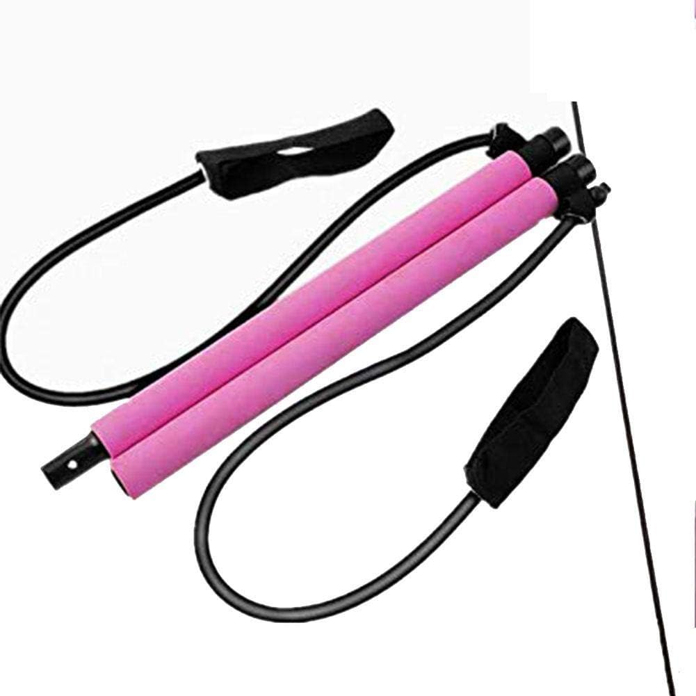 Renquen Fitness Equipment Chest Expander Arm Puller For Home Gym Bodybuilding Workout Pilates Stick Bar Kit With Resistance Band Multifunctional Yoga Rod With Foot Loop Sports Exercise 6 * 10 * 800mm