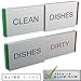 Glide Signs Dishwasher Magnet Clean Dirty Sign - Premium Metal Magnetic Dishes Indicator Improved Slider Locks - Best Kitchen Gadgets in Home Office Organization - Magnets Work on All Dishwashers
