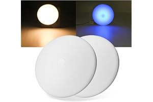 ULITECO RV Ceiling Light 12V, 4.5Inch RV Light Interior, Dimmable Puck Dome Lights for Motorhome Boat Trailer (Warm White 2Pack)