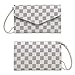 Krosslon Rfid Travel Passport Wallet for Women Slim Holder Wristlet Document Organizer (14# White Checker)