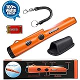Fully Waterproof Metal Detector Pinpointer - Include a 9V Battery, 360Â°Search Treasure Pinpointing Finder Probe with Belt Holster for Adults and Kids (Three Mode)