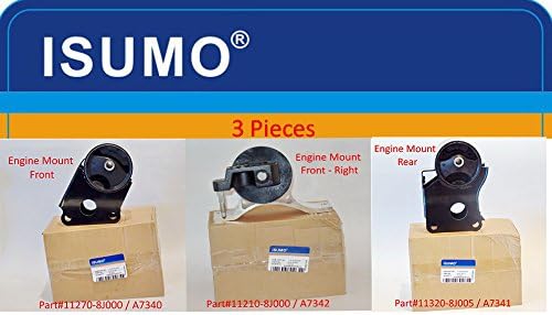 (KIt of 3Pcs) A7340 / A7341 / A7342 , Engine Mount Front / Front Right & Rear Fits Nissan Altima 2002 -2006 L4 - 2.5L