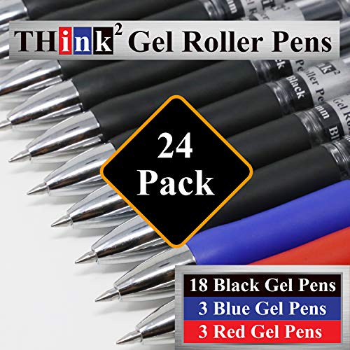 THINK2MASTER [24 Pens 3 Colors] Think2 Retractable Gel Pens. (18