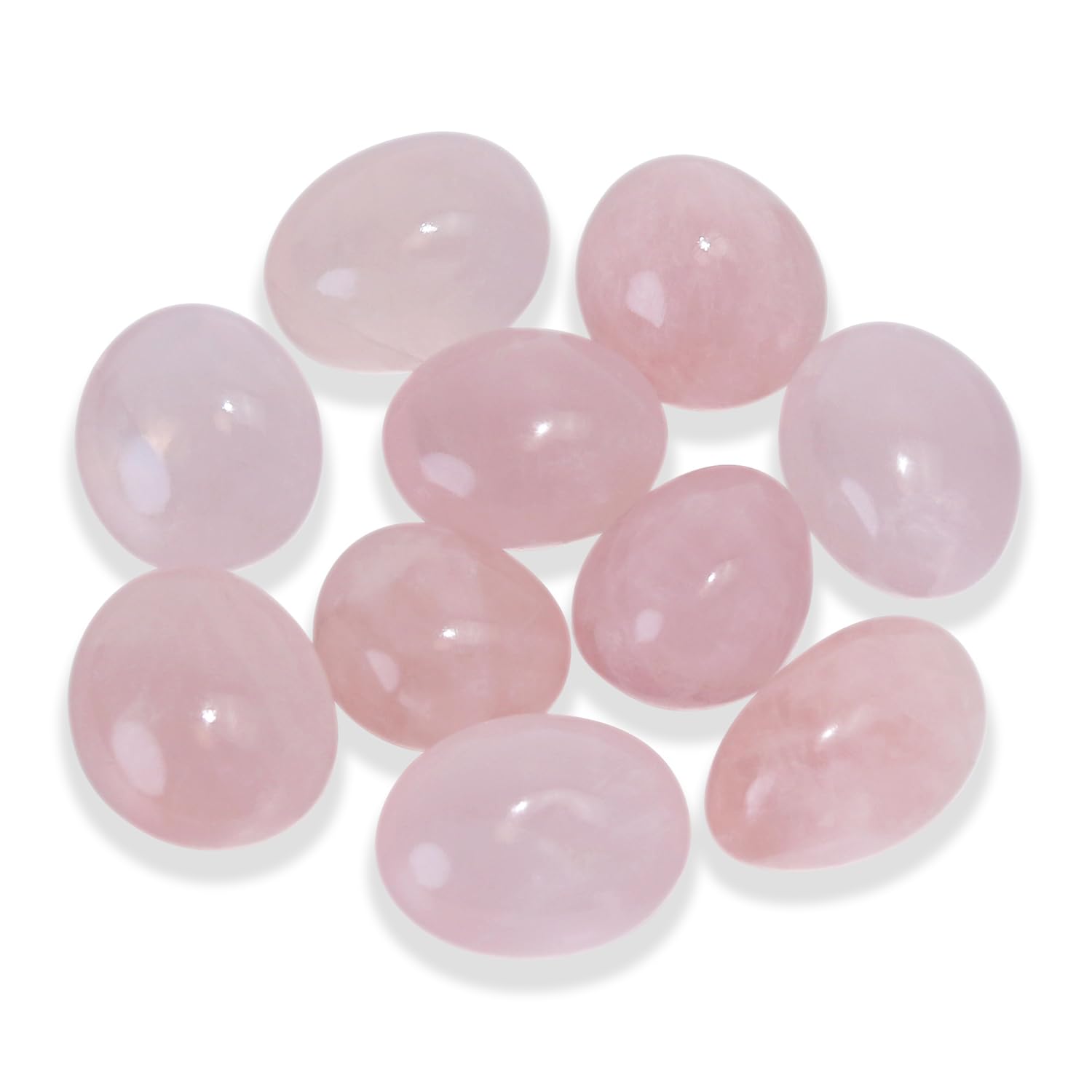 Nvzi 10 Packs of Brazilian Tumbled Polished Natural Rose Quartz Stones, Crystals and Healing Stones Quartz Bulk for Wicca, Reiki, Healing Energy, Chakra Stones, Witchcraft Supplies