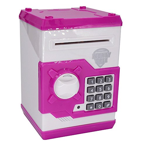 APUPPY Cartoon Password Piggy Bank Cash Coin Can,Electronic Money Bank,Birthday Gifts Toy Gifts for Kids (Pink)