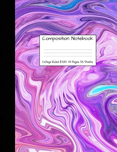Composition Notebook College Ruled 8.5 inch x 11 inch: Purple Marble Swirl Cute Composition Notebook, College Notebooks, Girl School Notebook, ... 31 (Cute Notebooks For School Girls And Boys)