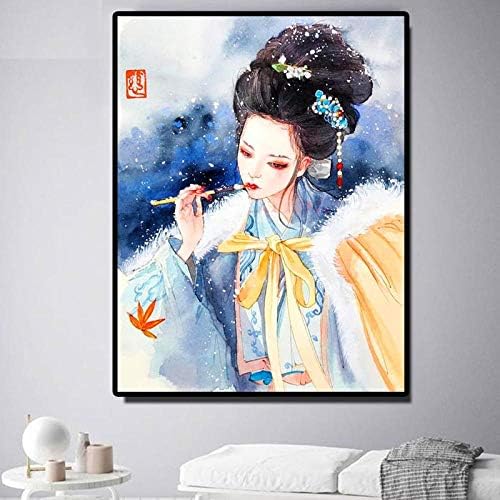 artaslf クラシックメイクの女性ダイヤモンド絵画クロスステッチ5D DIYダイヤモンド刺繡フルスクエアモザイクオリエンタルエンシェント-40x50cmフレームなし