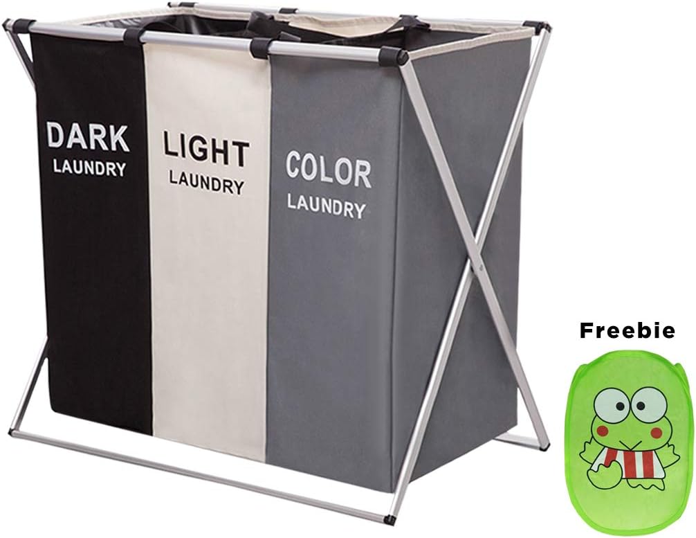 Best laundry folding table with 3 clothes hampers