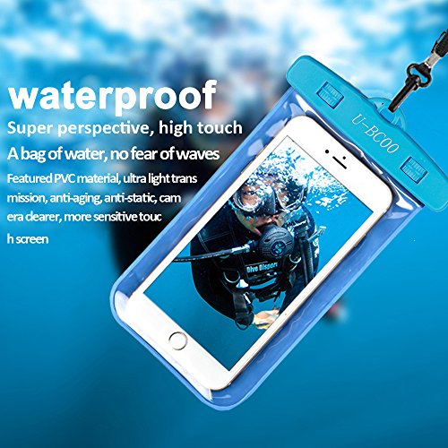 U-BCOO New Pvc Waterproof Case For Kayaking / Ski / Gliding / Boating / Surfing, For Iphone8 / 8 Plus / 7/7 Plus / Galaxy / Google Pixel / Lg / Htc (blue) - Thumbnail 2