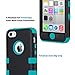 ULAK iPhone 5C Case, Shockproof Soft Silicone Rubber Hard Plastic Hybrid Heavy Duty Protection Kidproof High Impact Case Cover for Apple iPhone 5C-Black/Blue