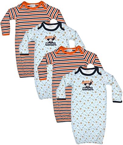 Quiltex Baby Boy's Long Sleeve Sleeper Gown Set, 2 Pack