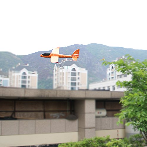 Barbariol 2 Flight Foam Throwing Glider Model for Outdoor Sport Toy,Blue & Red (Blue+Orange)