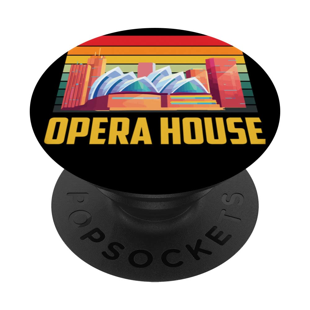 Opera House Sydney Skyline Retro New South Wales Australia PopSockets Swappable PopGrip