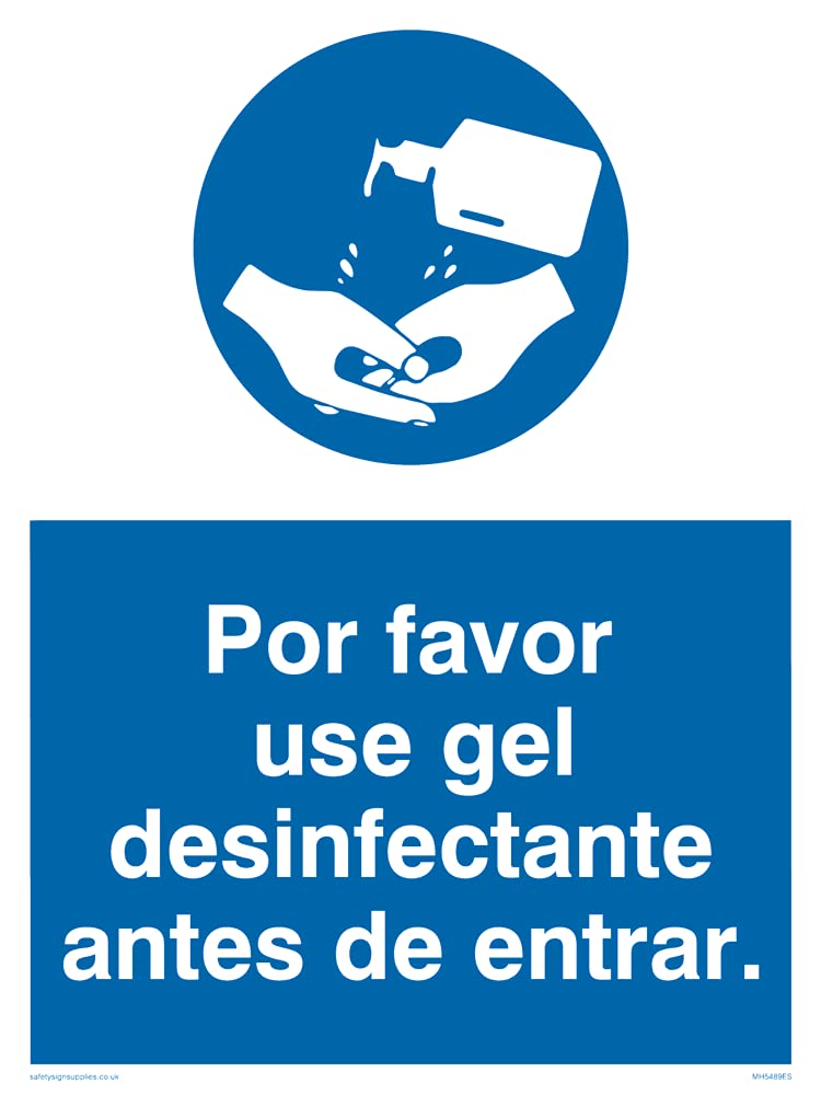 Pack of five - Por favor use gel desinfectante antes de entrar. Sign - 150x200mm - A5P