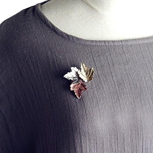 Unisex Handmade 3-Piece Maple Leaf Lapel Pin Banquet Brooch