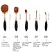 DSCbeauty Fashionable 5 Pcs Oval Makeup Brush Set Black Rose Gold Color Professional Foundation Contour Blush Concealer Eyebrow Eyeliner Blending Cosmetics Brushes Toothbrush Makeup Brushes Kit