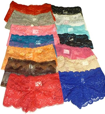 Yinsaviny Women's Stretch Lace Boyshort Panties (5 Pack)