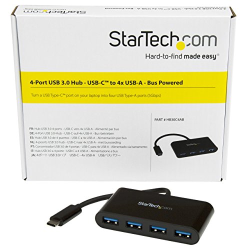 StarTech.com USB C Hub - 4 Port USB C to USB-A (4x) - Bus Powered USB Hub - USB Type C to USB Hub - USB-C to USB - USB 3.1 Type C
