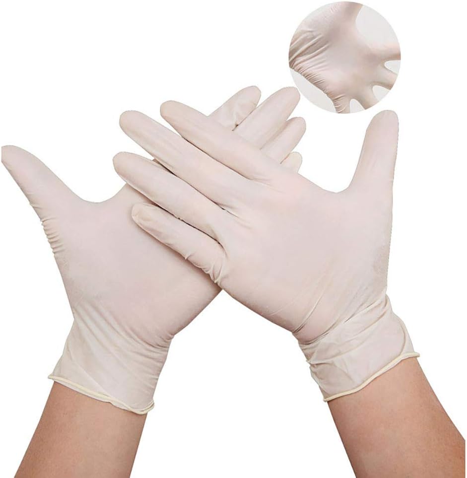 FACAI Latex Gloves, 100 PCS Workshop Gloves Disposable Multipurpose Dust-Free Powder Free Gloves Clear