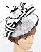 AM CLOTHES Womens Formal Party Fascinator Hat with Headband for Cocktail Black Ivory