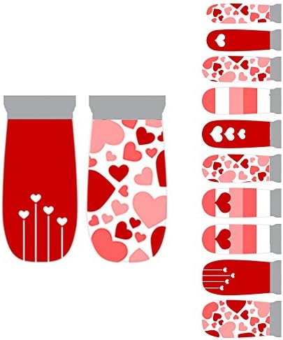 Winstonia 20pcs Chic Nail Wrap Stickers Easy Manicure Nail Art Strips - Full of Hearts