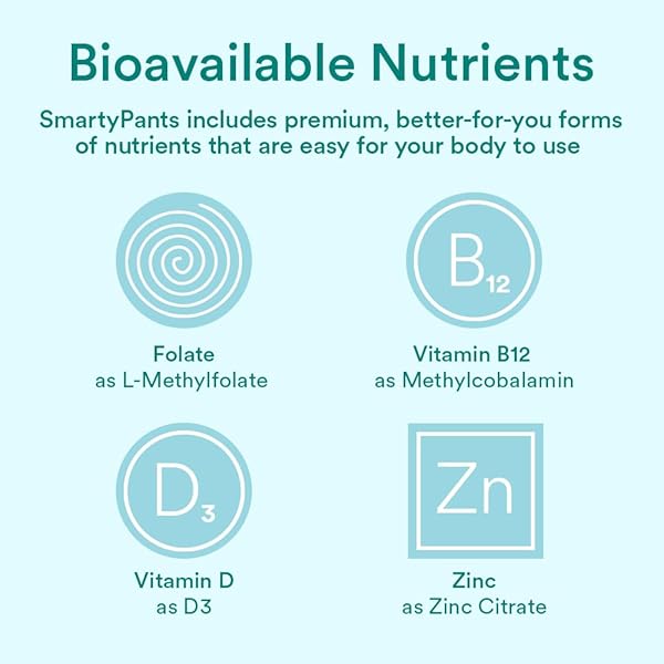 SMARTYPANTS PRENATAL VITAMINS FOR WOMEN, MULTIVITAMIN GUMMIES: OMEGA 3 FISH OIL (EPA/DHA), BIOTIN, METHYLFOLATE, VITAMIN D3, C, VITAMIN B12, B6, A, K & ZINC, INOSITOL, 80 COUNT (20 DAY SUPPLY)