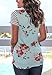 2017 Women's Spring Summer Floral Print Striped Short Sleeve T Shirts Loose Casual Tops,Green,Medium