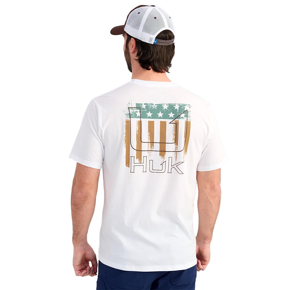 HUK Mens Short Sleeve Performance Tee, Fishing T-Shirt for Men, Salute - White 2.0, 3X-Large Image