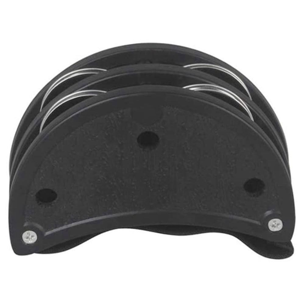 ROBMNE 1 PCS Percussion Cajon Drum With Steel Bells Foot Bells Foot Pedal Rattles Black