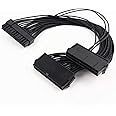 Adaptermvp Dual PSU Power Supply Extension Cable for ATX Motherboard,Full Copper 24pin Chassis Power Start line,24 pin to 24(