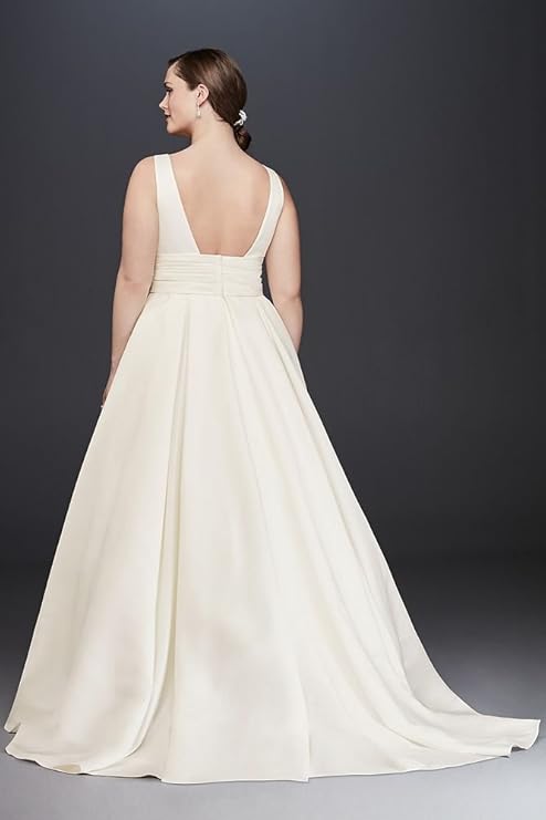 satin cummerbund ball gown