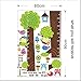Height Measurement Growth Chart Tree Cute Monkey and Owls Wall Vinly Decal Decor Sticker Removable Super for Nursery Playroom Girls and Boys Children's Bedroom