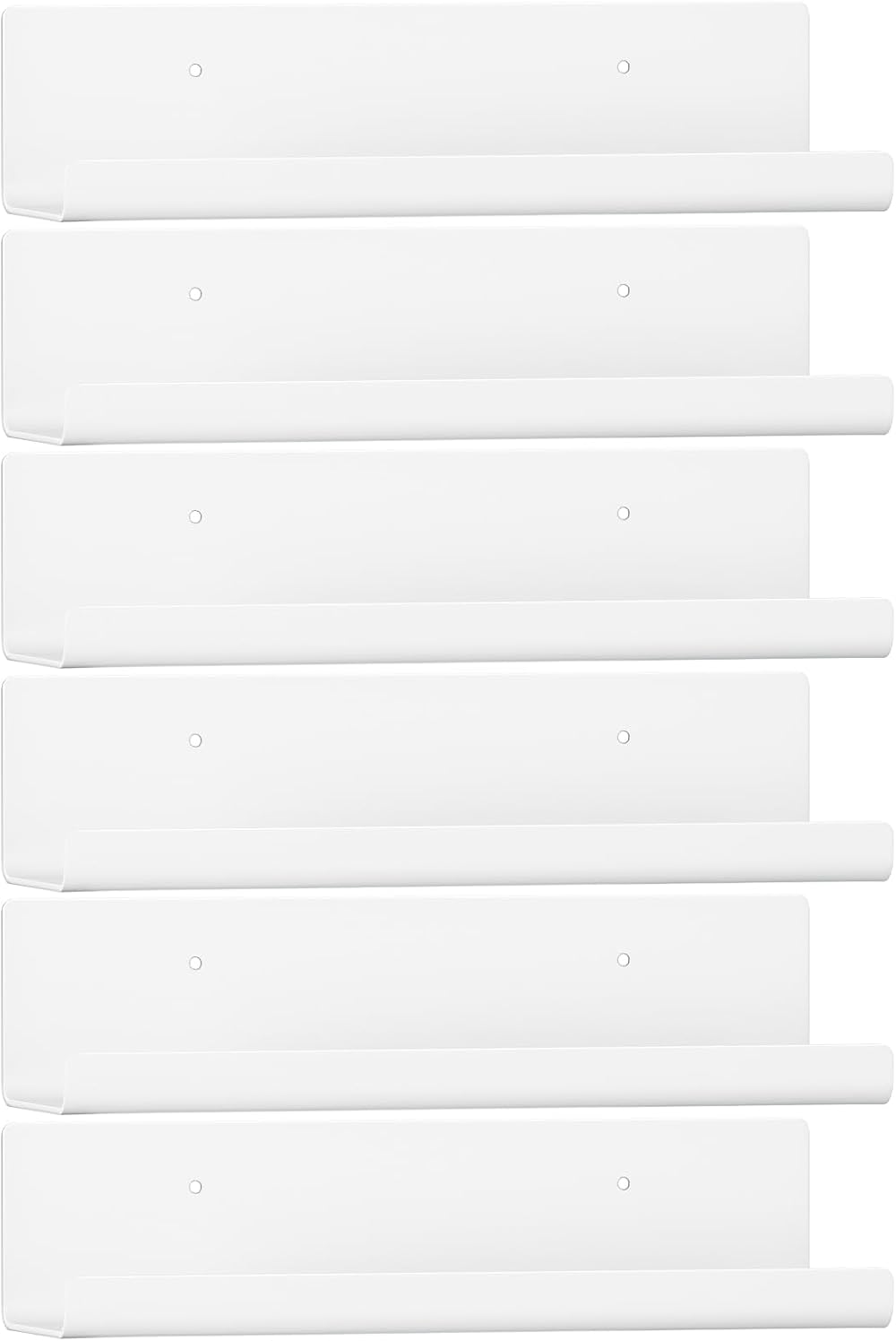 WELDUN Floating Shelves Set of 6 White Wall Mounted Picture Ledge Display