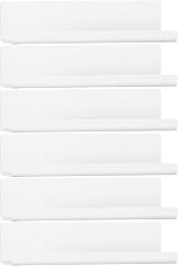 WELDUN Floating Shelves Set of 6 White Wall Mounted Picture Ledge Display