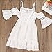 EGELEXY Kids Baby Girls Off-Shoulder Princess Party Wedding Dresses Beach Sundress Size 1-2 Years (White)