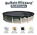 Buffalo Blizzard 28 ft Round Pool Cover | Deluxe Above Ground Pool Cover | Blue/Black Reversible Heavy Duty Winter Pool Cover | Cold and UV Resistant | Shields Pools from Seasonal Debris