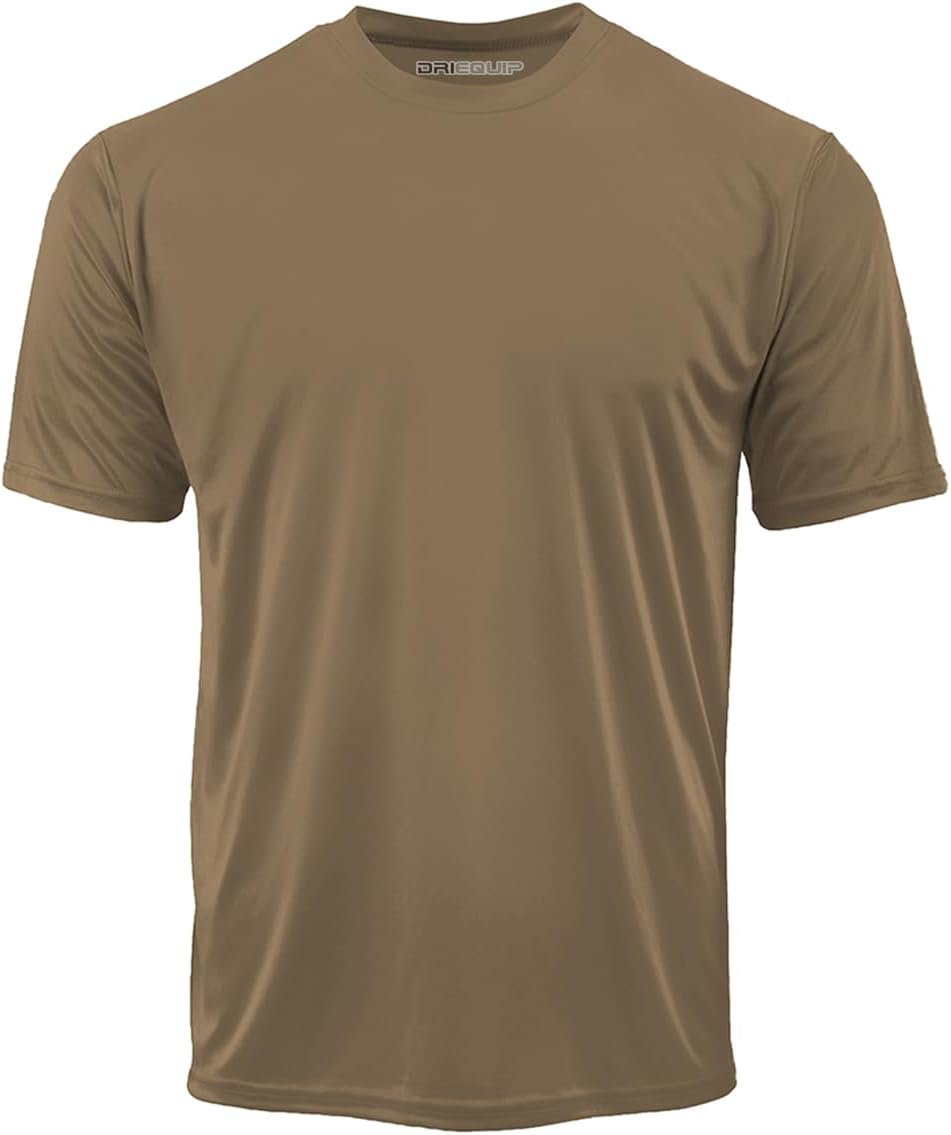 DRIEQUIP Men's Big & Tall Short Sleeve Moisture Wicking Athletic T-Shirts XS-6XL and Tall Sizes