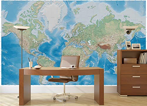 image for GREAT ART Wall Mural - World Map - Picture Decoration Miller Projectio