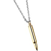 FCZDQ Bullet Ashes Necklace Holder Memorial Keepsake Stainless Steel Urn Pendant Necklace Cremation Jewelry